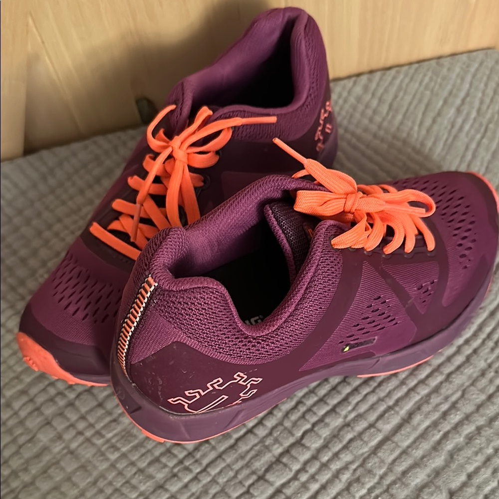 Women's Purple and Orange Athletic Spiked Shoes